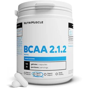 Nutrimuscle BCAA 2.1.2 Résistance en gélules - 120 gélules - Nutrimuscle - Nutrition pure - Acides aminés