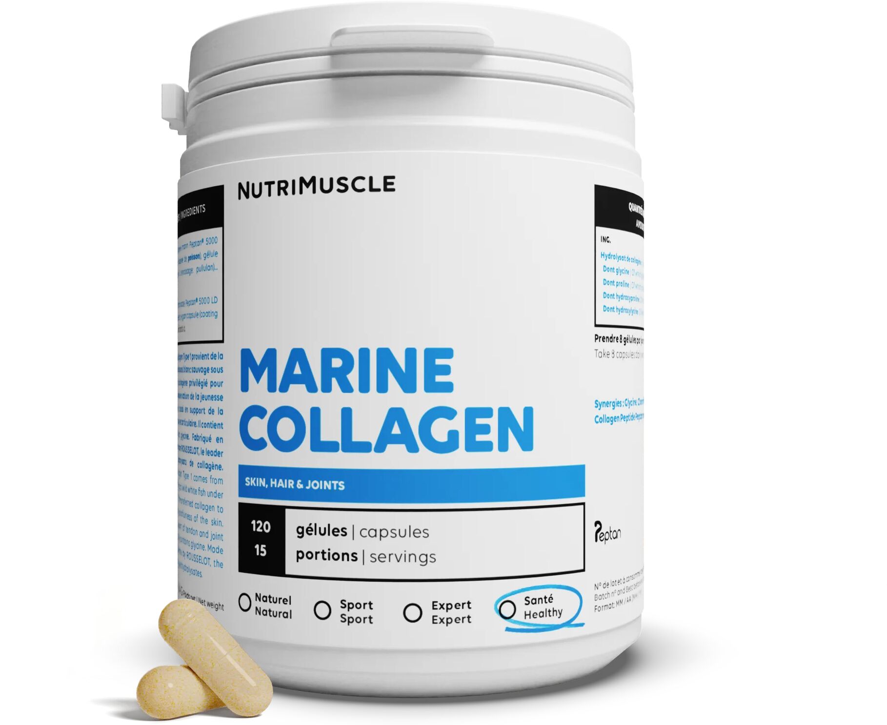 Nutrimuscle Collagène Marin Peptan® 1 en gélules - 120 gélules