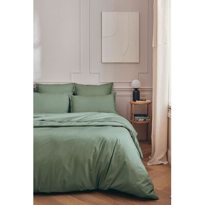 Essix Housse de couette en percale de coton Première Sauge 260x240 cm - Publicité Essix Housse de couette en percale de coton Première Sauge 260x240 cm - Publicité