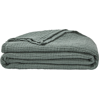 Essix Plaid en gaze de coton Jazzy Sauge 130x170 cm - Publicité Essix Plaid en gaze de coton Jazzy Sauge 130x170 cm - Publicité