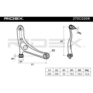 RIDEX Bras de suspension TOYOTA 273C0208 480690901548069090304806959035