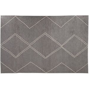 ALTEREGO Tapis design 'CYCLIK' 200x290 cm gris foncé avec motifs zigzags - intérieur / extérieur