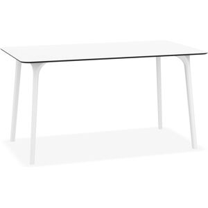 ALTEREGO Table de jardin design 'LAGOON' blanche interieur / exterieur  - 140x80 cm