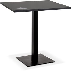 ALTEREGO Petite table a diner 'MUFFIN' carree noire interieur/exterieur - 68x68 cm