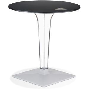 ALTEREGO Table de terrasse ronde 'VOCLUZ' noire interieur/exterieur - Ø 68 cm