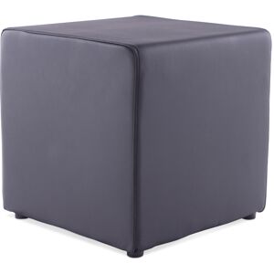 ALTEREGO Pouf 'CUBE' de salon en matière synthétique noire