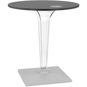 ALTEREGO Table de terrasse ronde 'LIMPID' noire intérieur/extérieur - Ø 68 cm