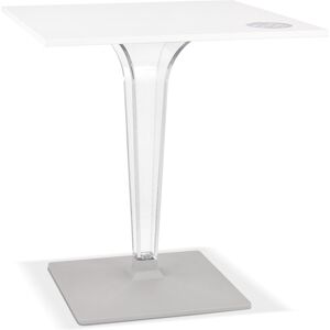 ALTEREGO Table de terrasse carrée 'LIMPID' blanche intérieur/extérieur - 68x68 cm