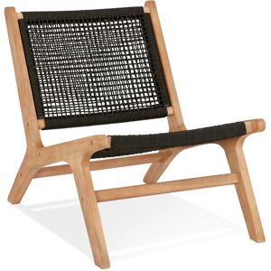 ALTEREGO Fauteuil lounge de jardin 'RIVA' en bois naturel intérieur / extérieur