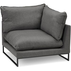 ALTEREGO Fauteuil de coin 'LASKA CORNER' en tissu gris fonce