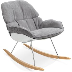 ALTEREGO Fauteuil à bascule design 'CHILY' gris clair en tissu