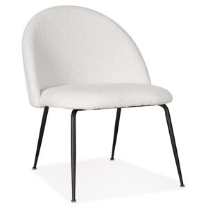 ALTEREGO Fauteuil lounge 'NORVEGIA' en tissu bouclé blanc et métal noir