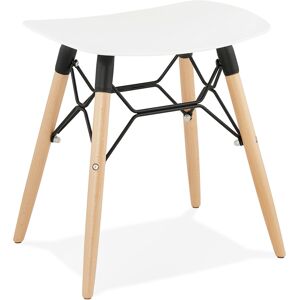 ALTEREGO Tabouret bas design 'ALADIN' blanc style scandinave