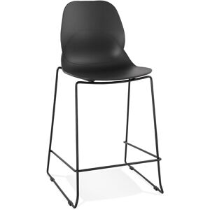 ALTEREGO Tabouret snack mi-hauteur 'BERLIN MINI' noir empilable moderne