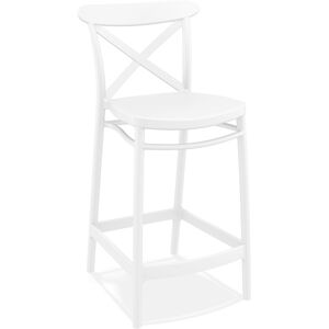 ALTEREGO Tabouret snack mi-hauteur 'BERLIOZ MINI' style retro blanc