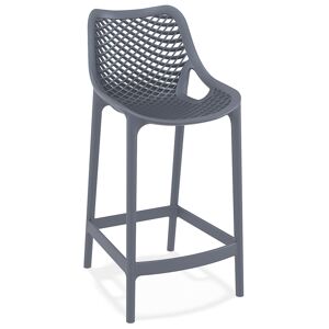 ALTEREGO Tabouret snack mi-hauteur 'BROZER MINI' gris fonce