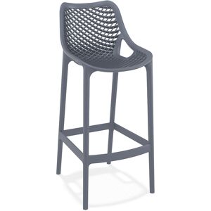 ALTEREGO Tabouret de jardin 'BROZER' gris fonce en matiere plastique