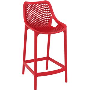 ALTEREGO Tabouret snack mi-hauteur 'BROZER MINI' rouge