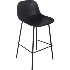 ALTEREGO Tabouret snack mi-hauteur 'GRANO MINI' noir interieur / exterieur