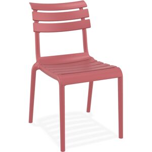 ALTEREGO Chaise de jardin 'CHALA' rouge en matiere plastique