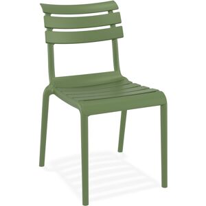 ALTEREGO Chaise de jardin 'CHALA' verte en matiere plastique