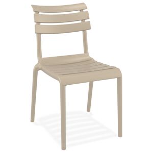 ALTEREGO Chaise de jardin 'CHALA' taupe en matiere plastique