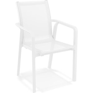 ALTEREGO Chaise de jardin avec accoudoirs 'CINDY' en matiere plastique blanche empilable