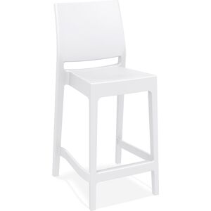 ALTEREGO Tabouret snack mi-hauteur 'CLARA MINI' blanc empilable