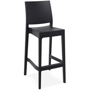 ALTEREGO Tabouret de bar 'CLARA' noir interieur / exterieur empilable