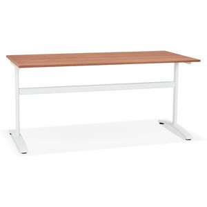 ALTEREGO Grand bureau droit 'CRYPTO' en bois finition Noyer - 160x80 cm