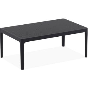 ALTEREGO Table basse de jardin 'DOTY' noire design - 100x60 cm