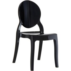 ALTEREGO Chaise medaillon 'ELIZA' noire en matiere plastique