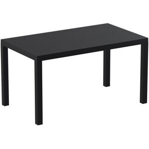 ALTEREGO Table de jardin 'ENOTECA' design en matiere plastique noire - 140x80 cm