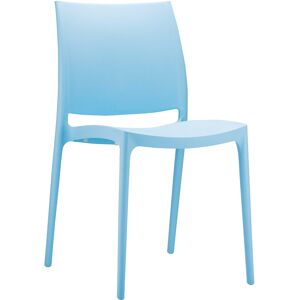 ALTEREGO Chaise design 'ENZO' en matiere plastique bleue