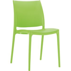 ALTEREGO Chaise design 'ENZO' en matiere plastique vert clair