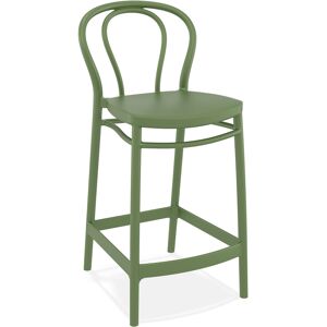 ALTEREGO Tabouret snack mi-hauteur 'FERDINAND MINI' interieur / exterieur vert