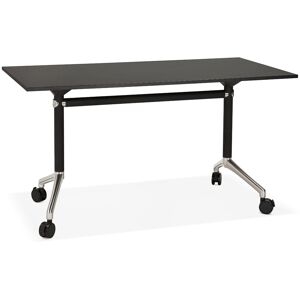 ALTEREGO Bureau pliable 'FLEXO' noir sur roulettes - 140x70 cm