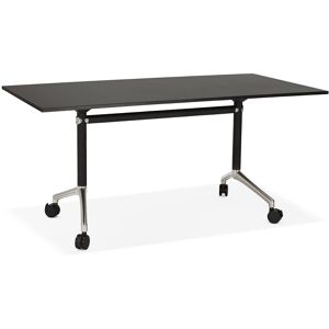 ALTEREGO Bureau pliant 'FLEXO' noir sur roulettes - 160x80 cm