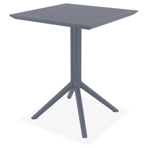 ALTEREGO Table de terrasse pliable 'FOLY' carree gris fonce - 60x60 cm