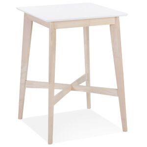 ALTEREGO Table haute 'GALLINA' en bois blanc et finition naturelle