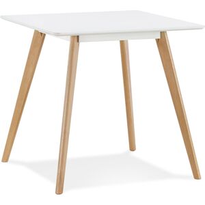 ALTEREGO Petite table a diner 'GENIUS' en bois finiton blanche - 80x80 cm