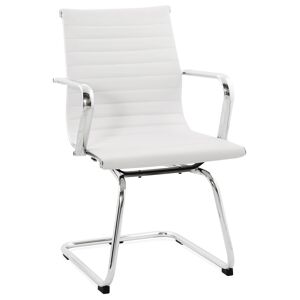 ALTEREGO Chaise de bureau design 'GIGA' en matiere synthetique blanche