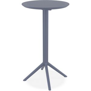 ALTEREGO Table haute pliable 'GIMLI BAR' en matiere plastique gris fonce - interieur / exterieur - Ø 60 cm