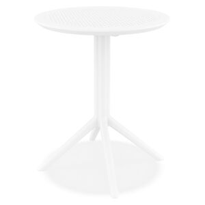 ALTEREGO Table pliable ronde 'GIMLI' en matiere plastique blanche - interieur / exterieur - Ø 60 cm
