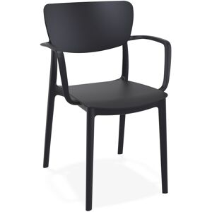ALTEREGO Chaise avec accoudoirs 'GRANPA' en matiere plastique noire