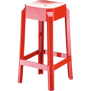 ALTEREGO Tabouret snack mi-hauteur 'LENO MINI' rouge en matiere plastique