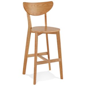 ALTEREGO Tabouret de bar 'LEONARDO' en bois finition naturelle - Commande par 2 pieces / Prix pour 1 piece