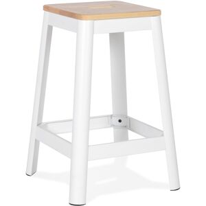 ALTEREGO Tabouret snack mi-hauteur 'LIDYA MINI' blanc style industriel