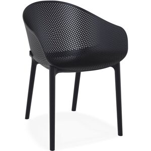 ALTEREGO Chaise de terrasse perforee 'LUCKY' noire design