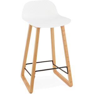 ALTEREGO Tabouret snack mi-hauteur 'MAKI MINI' blanc style scandinave